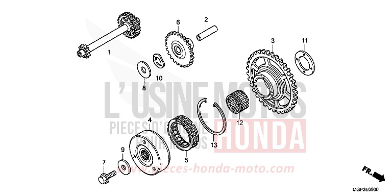 EMBRAYAGE DE DEMARRAGE de CBR1000RR "Fireblade" ROSS WHITE (NH196) de 2014